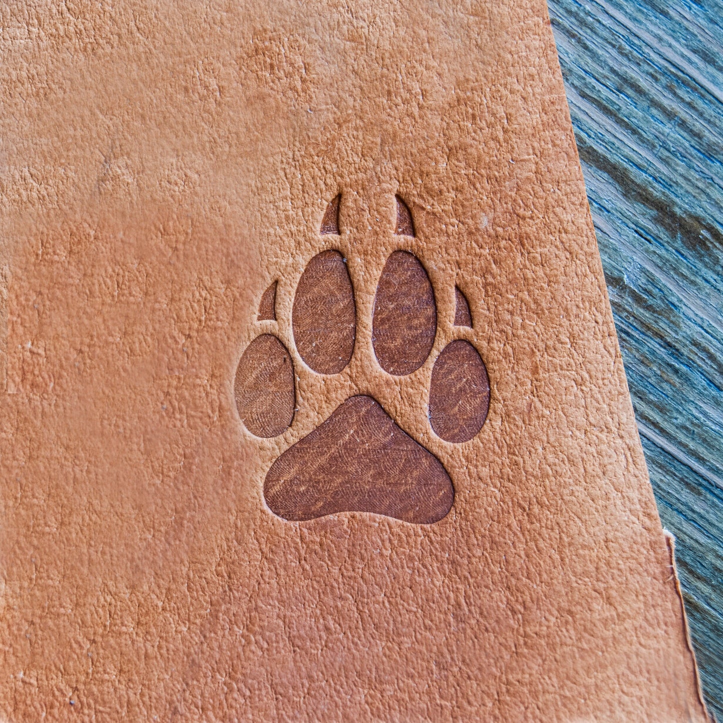 Leather Stamp Wolf's paw - Delrin material