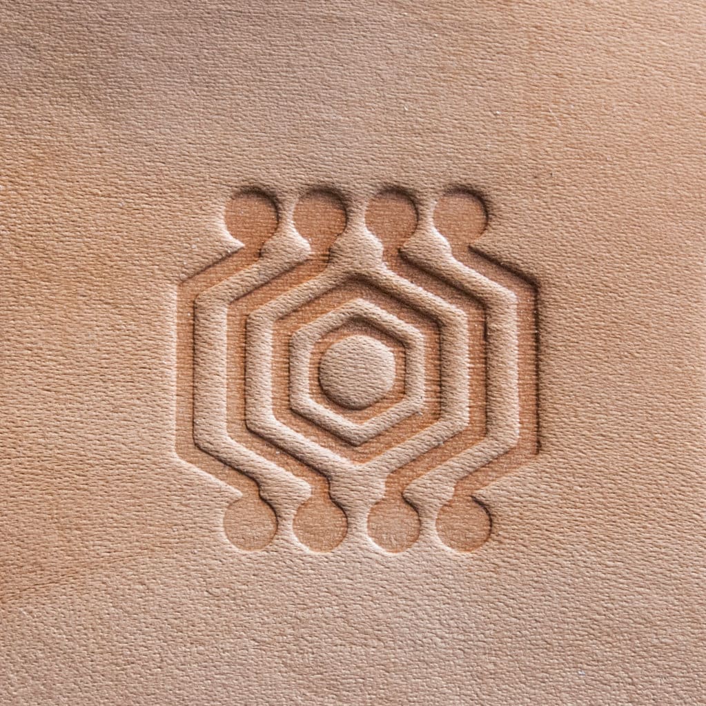 Leather Stamp : Electro 12 - 2,5cm x 2,5cm (0.98"" x 0,98"") - Delrin Material