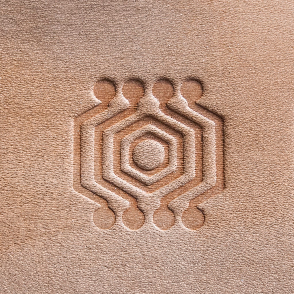 Delrin Leather Stamp: Electro #12 2,5cm x 2,5cm (0.98"" x 0,98"")