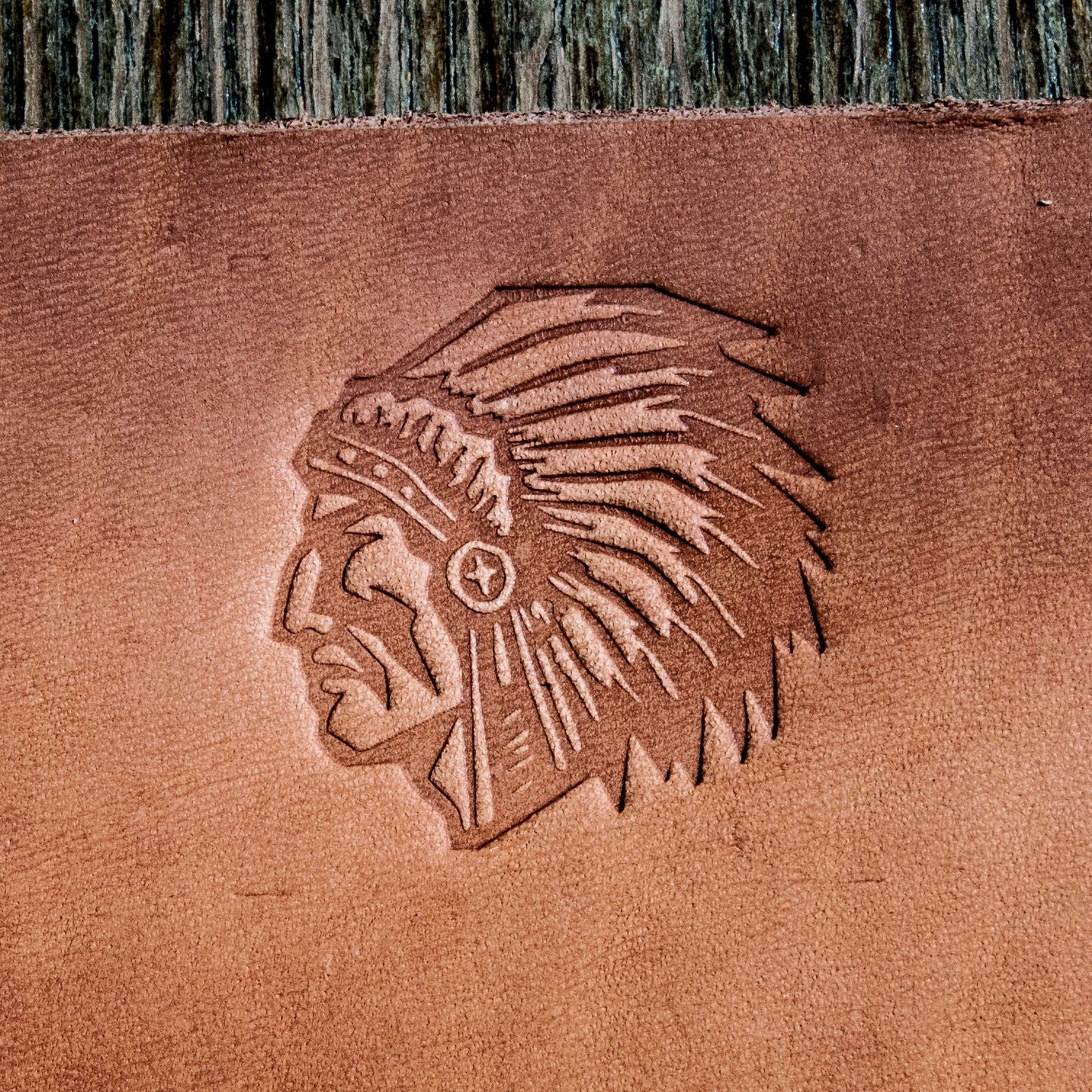 Leather Stamp: Indian head 2 - Delrin Material