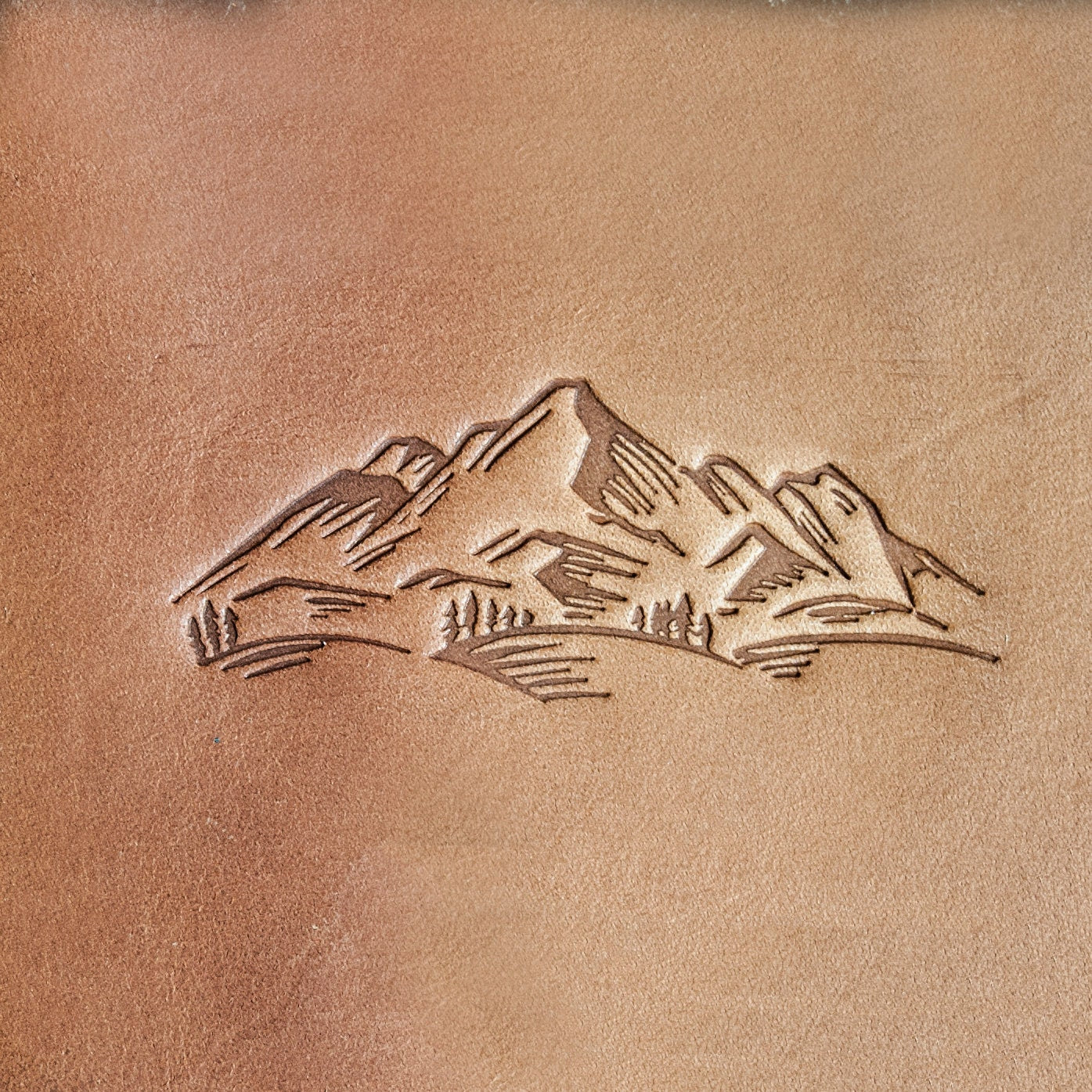 Leather Stamp: Mountain#1 - Delrin Material