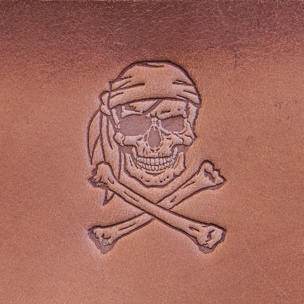 Leather Stamp: Pirate skull 3 - Delrin Material