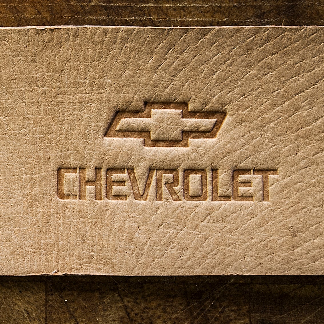 Leather Stamp: Chevrolet car logo - Delrin Material