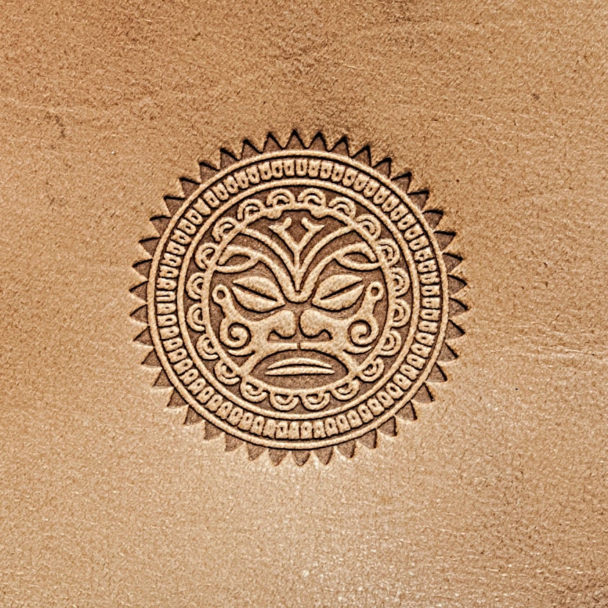 Delrin Leather Stamp: Aztec face #3