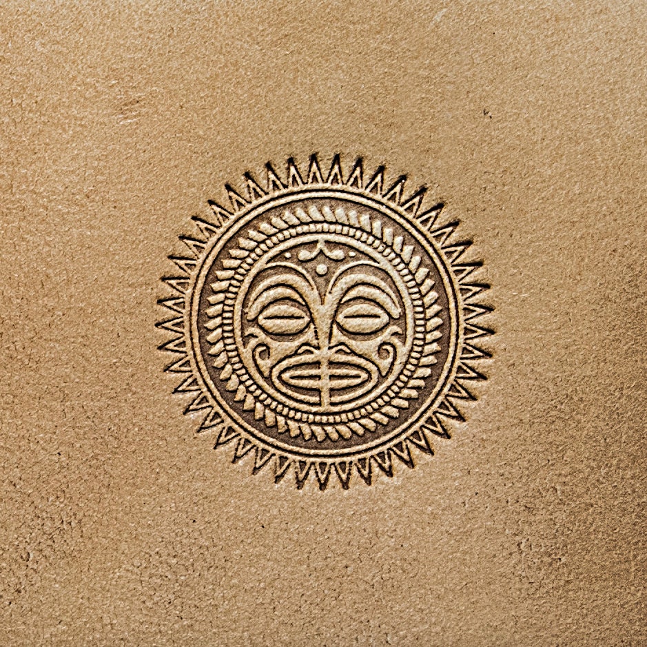 Leather Stamp: Aztec face 4 - Delrin Material