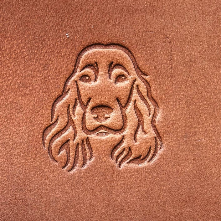 Leather stamp: Spaniel dog - Delrin Material