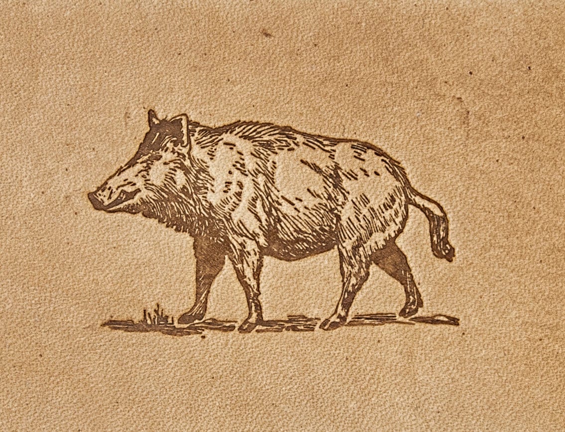 Leather Stamp: Boar #4 - Delrin Material