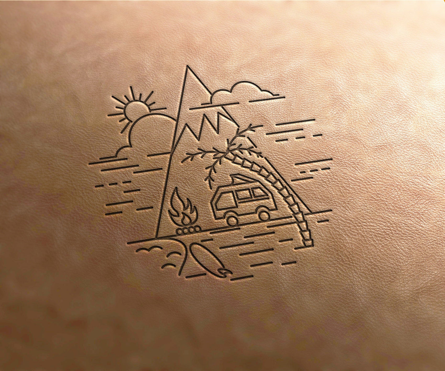 Delrin Leather Stamp landscape #1, holiday stamp, leather tools, leather stmpas, custom leather stamps, craft tools, embossing plate