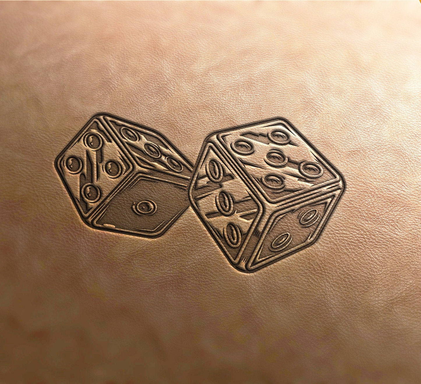 Leather Stamp: lucky dice - Delrin Material