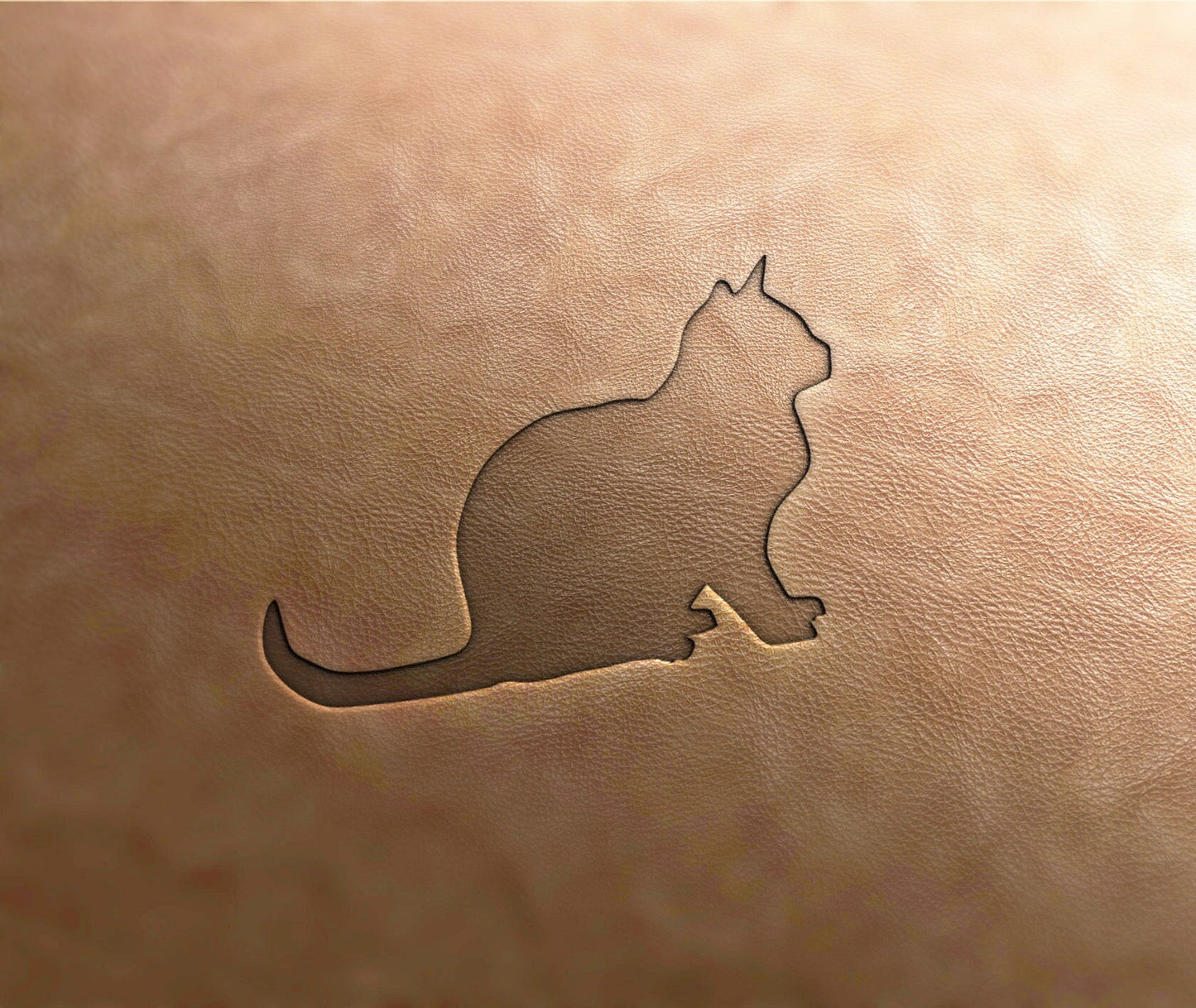 Leather Stamp : cat silhouette 2 - Delrin Material