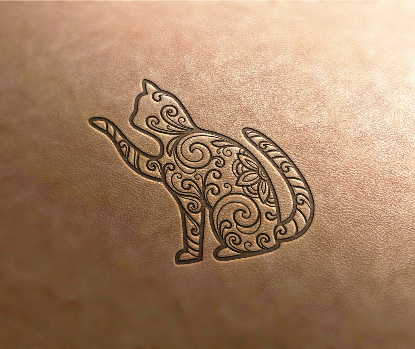 Leather Stamp cat silhouette 5 - Delrin Material