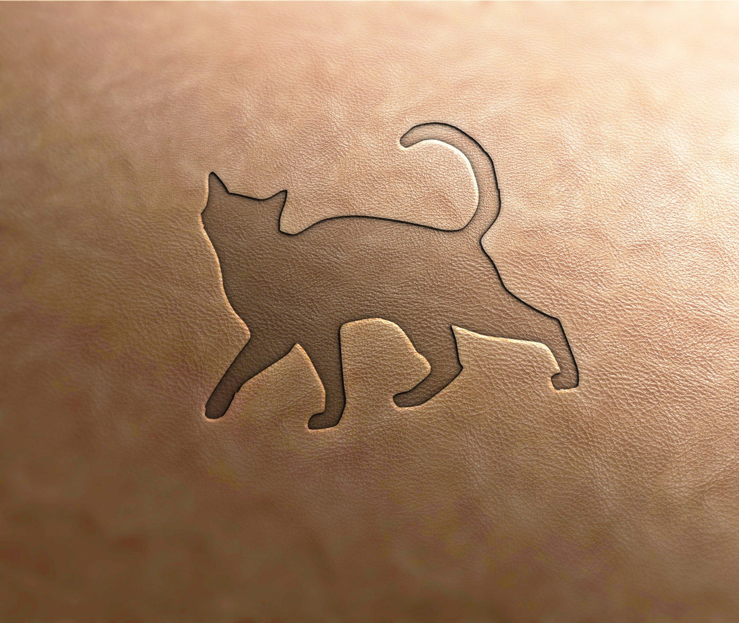 Leather Stamp cat silhouette 1 - Delrin Material