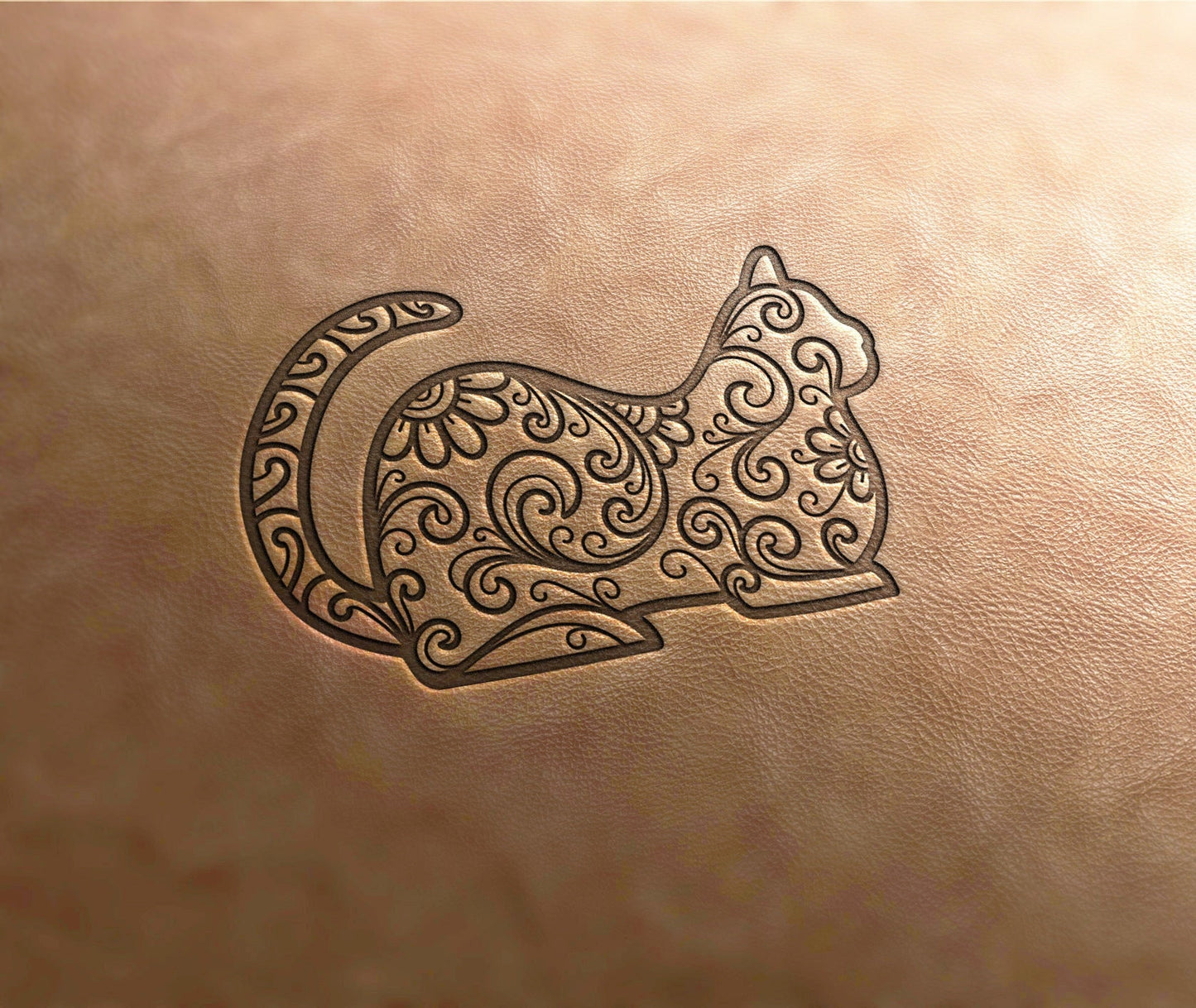 Leather Stamp : cat silhouette - Delrin Material