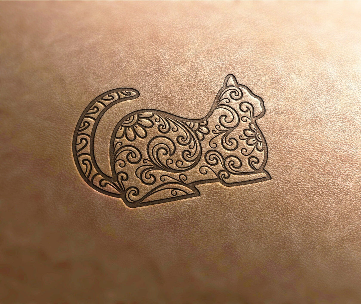 Leather Stamp cat silhouette 4 - Delrin Material