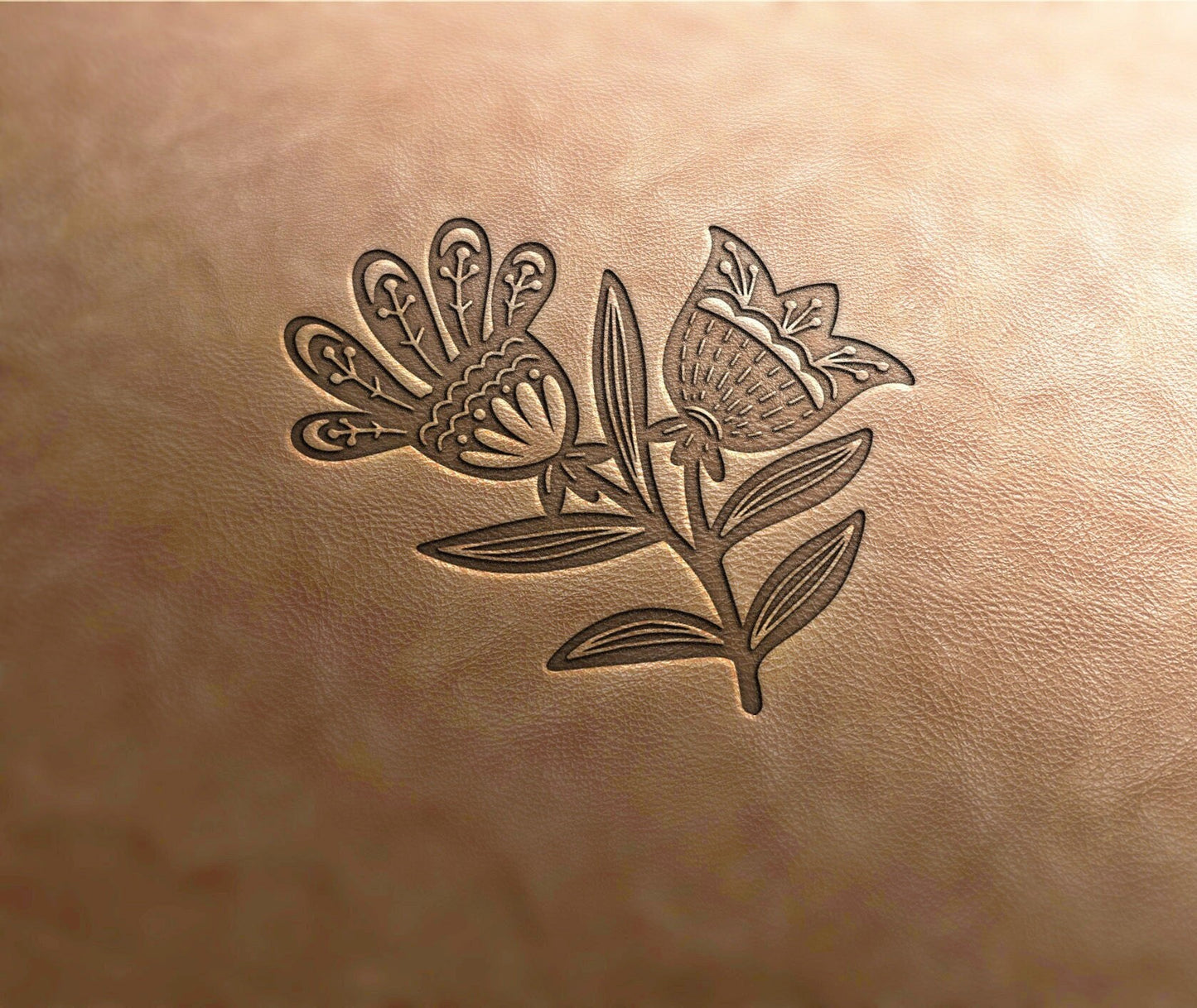 Delrin Leather Stamp, folklore flower 1, leather tools, craft tools, leather stamp, leather stamps, embossing tools