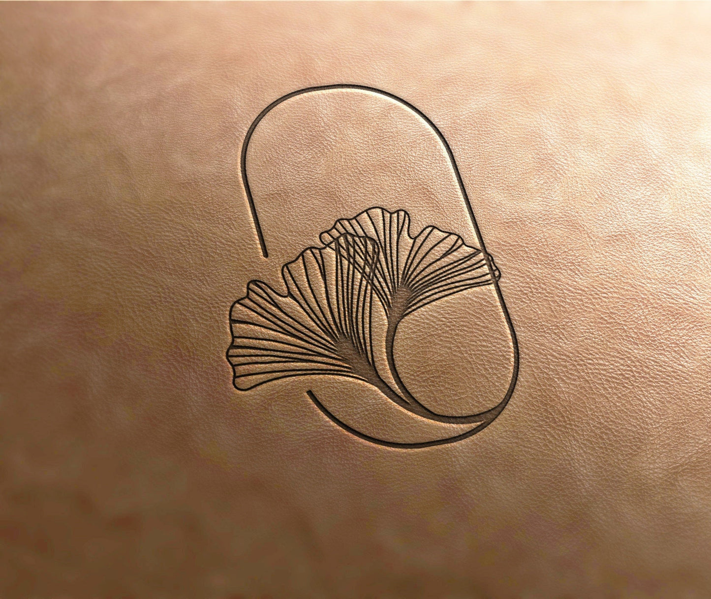 Leather Stamp : Ginkgo Leaf 2 - Delrin Material