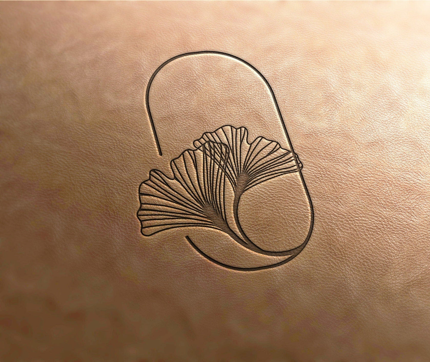 Leather Stamp Ginkgo Leaf 2 - Delrin Material