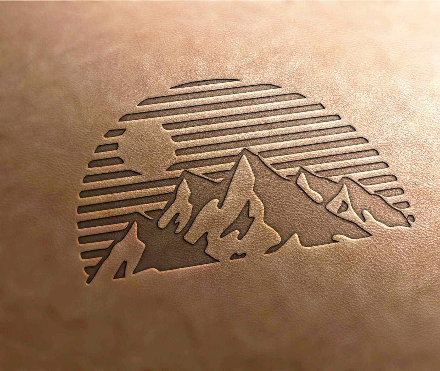 Leather Stamp: Futuristic mountains - Delrin Material