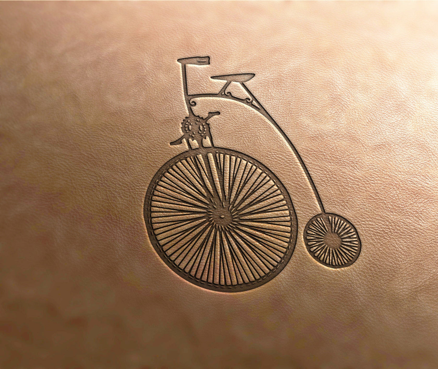 Leather Stamp : Vintage bicycle - Delrin Material