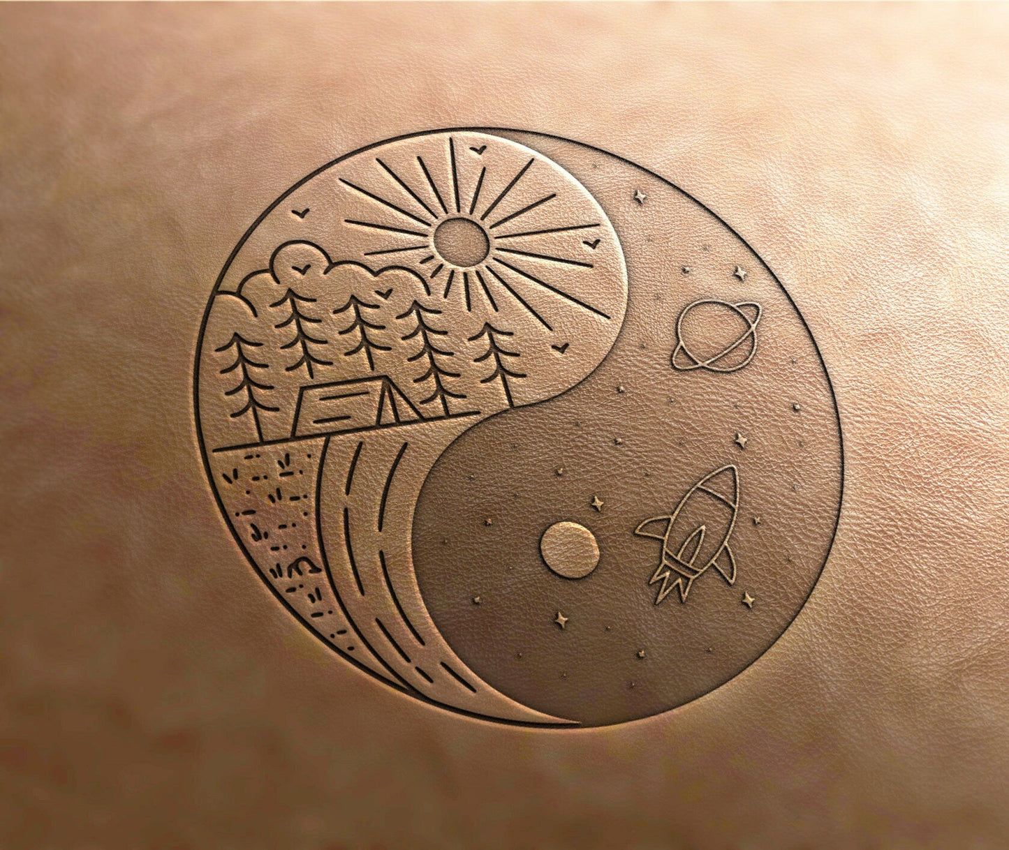 Leather Stamp Yin yang 1 - Delrin Material