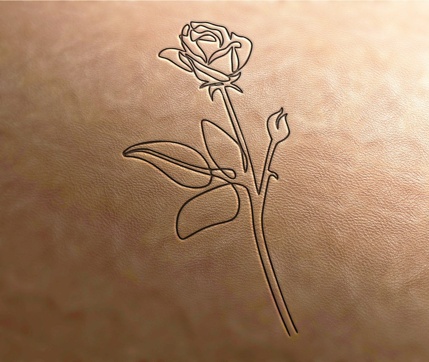Leather Stamp : Rose flower stamp 4 - Delrin Material