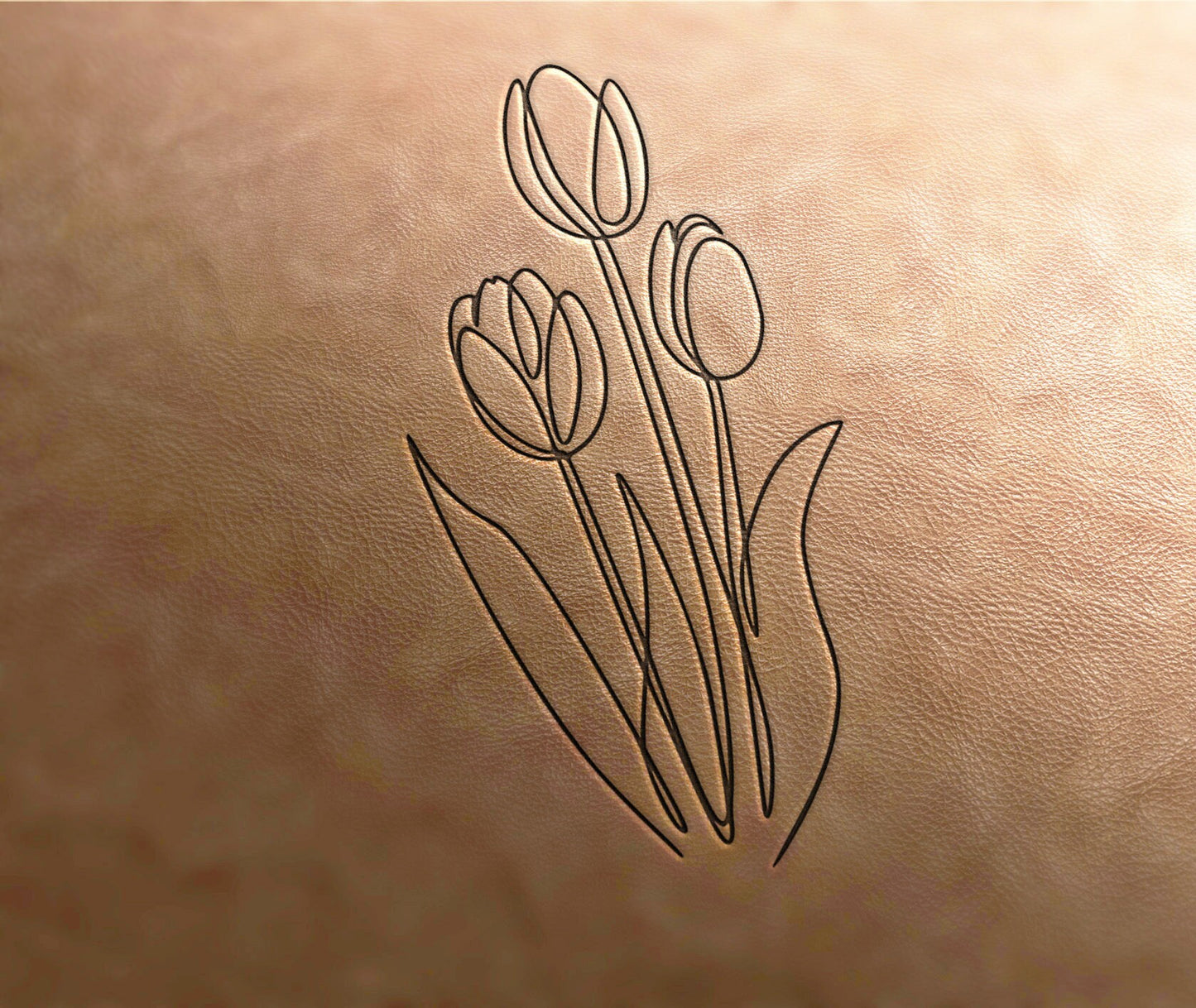 Leather Stamp : Linear tulip stamp 6 - Delrin Material
