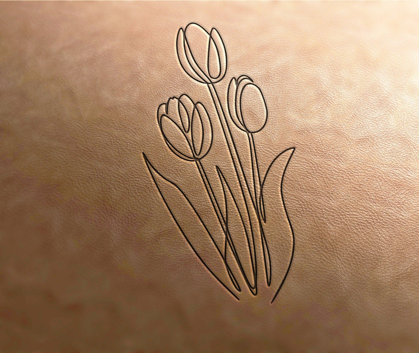 Leather Stamp Linear tulip stamp 6 - Delrin Material