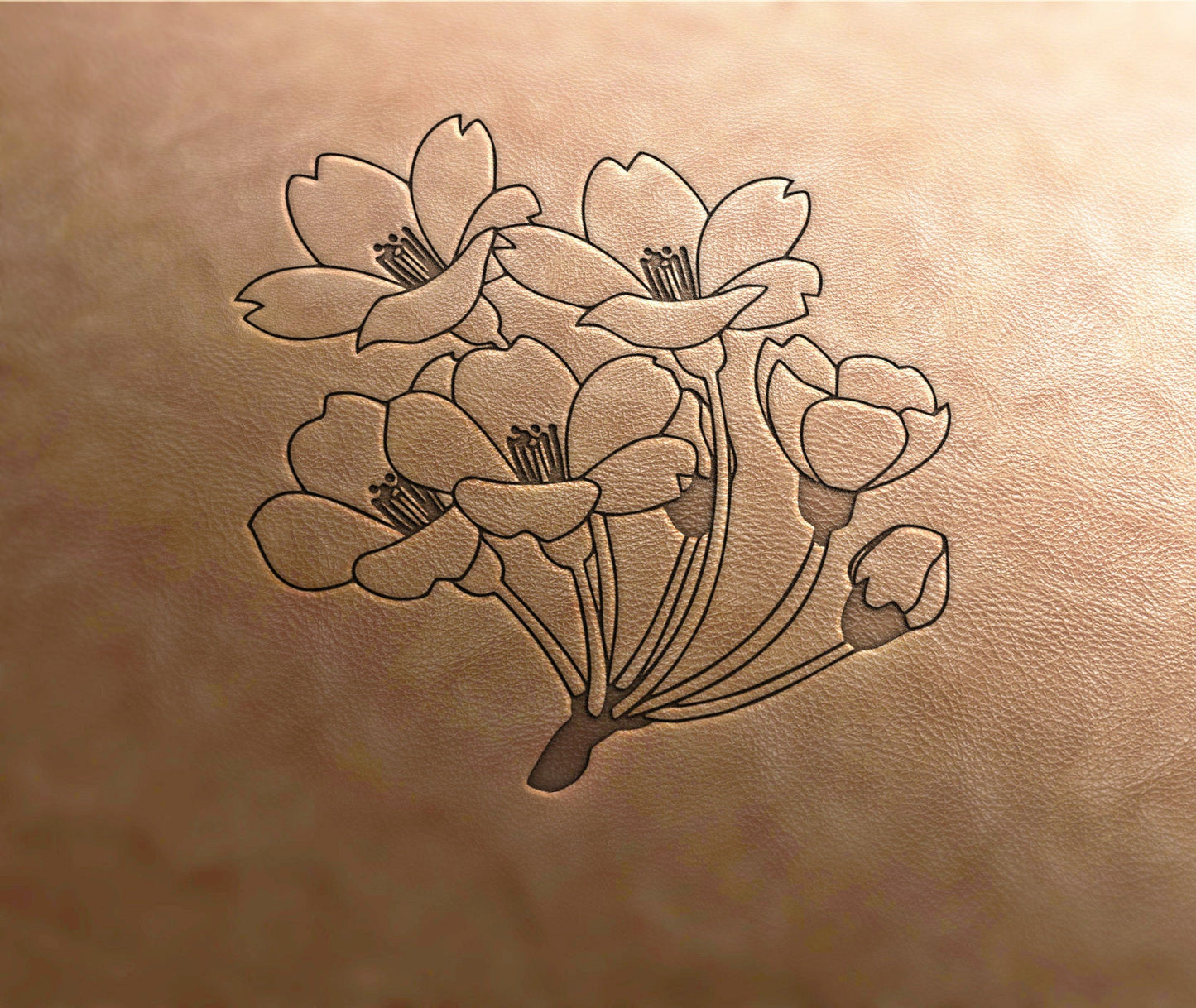 Leather Stamp : Flower stamp 2 - Delrin Material