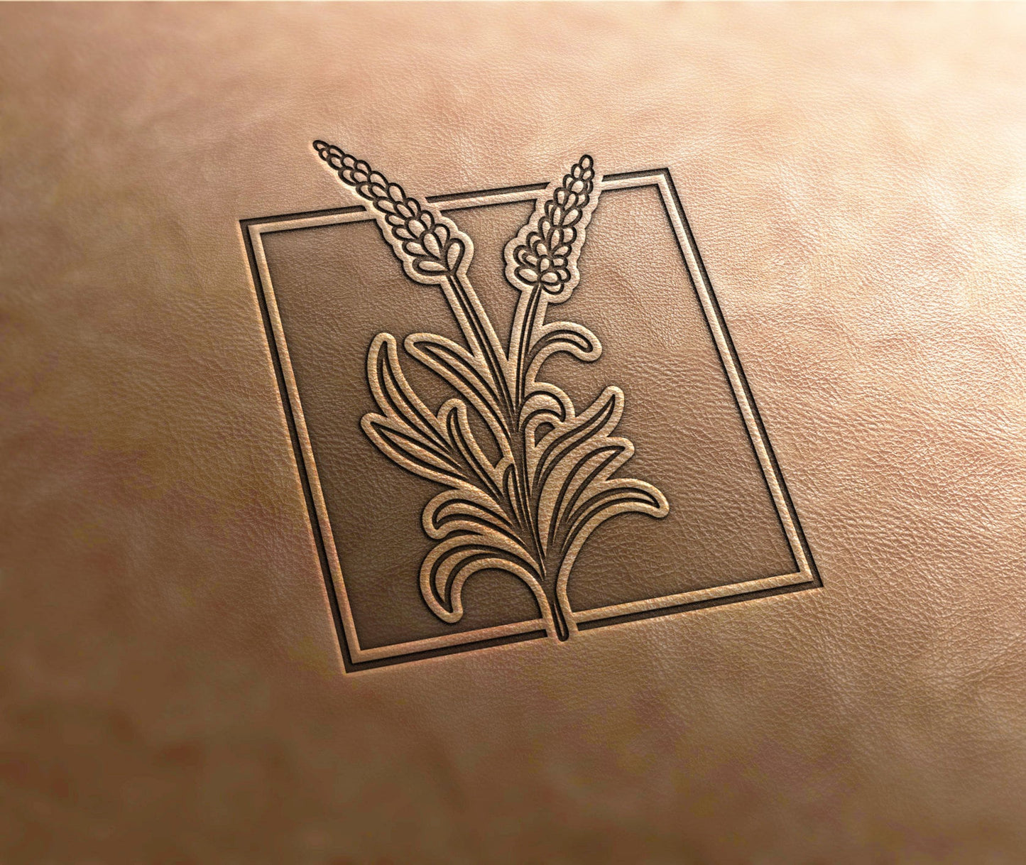 Leather Stamp : flower in frame stamp #6 - Delrin Material