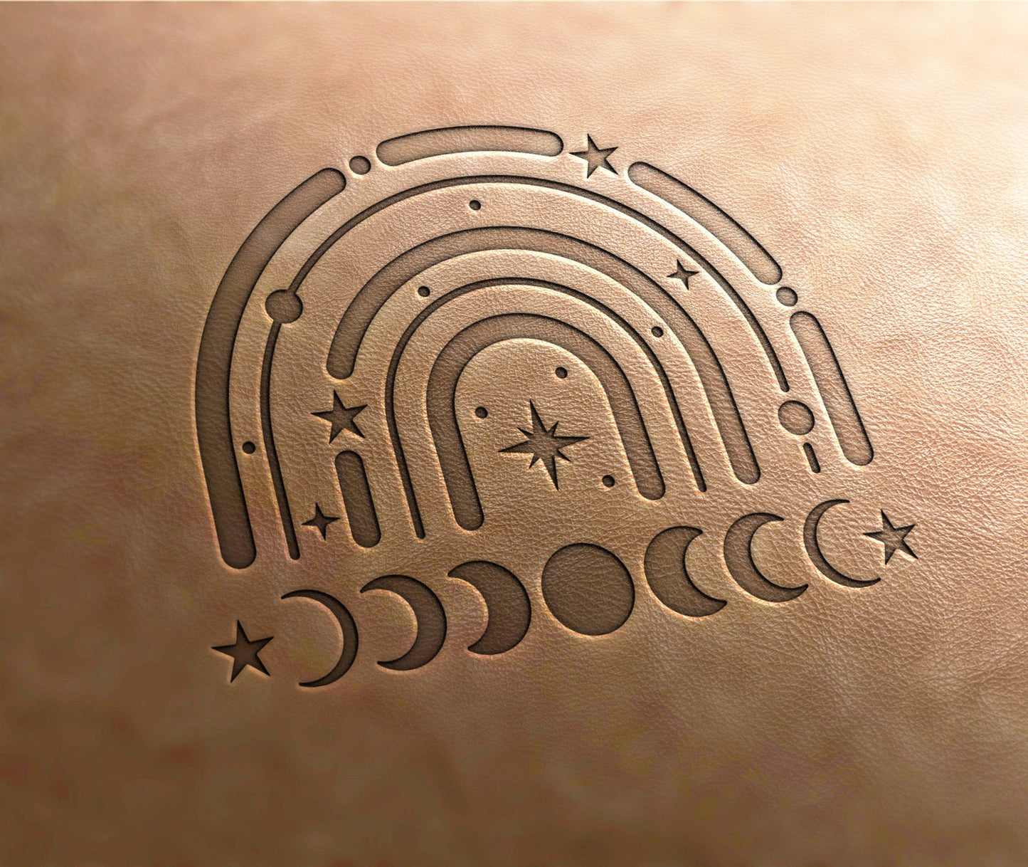 Leather Stamp : abstract stamp, celestial rainbow - Delrin Material
