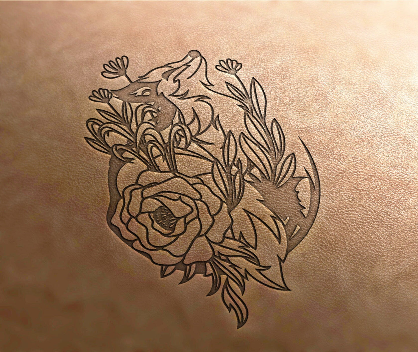 Leather Stamp fox in nature - Delrin Material