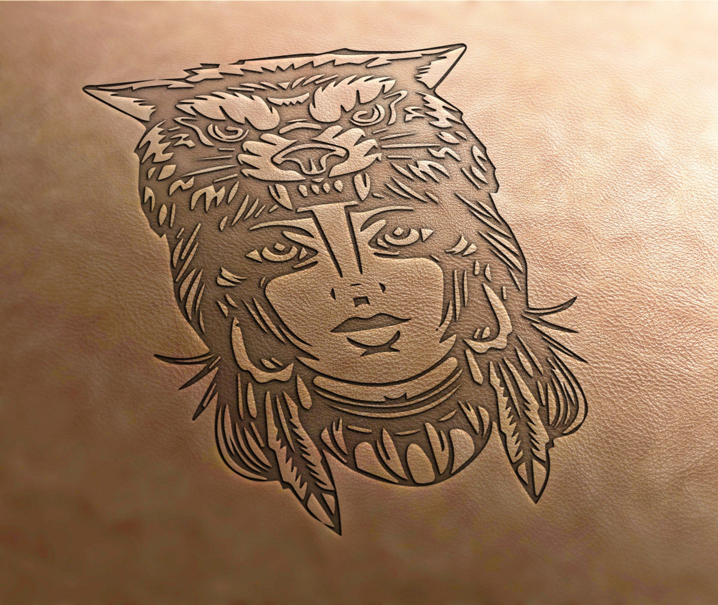 Leather Stamp : Indian - Delrin Material