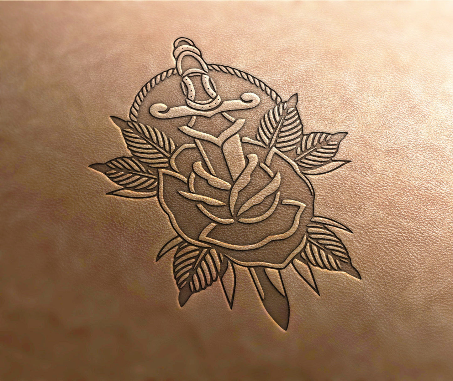 Leather Stamp (Delrin material) knife stamp 4, rose stamp, leather stamps, custom leather stamp, leather tools, craft tools, embossing tools