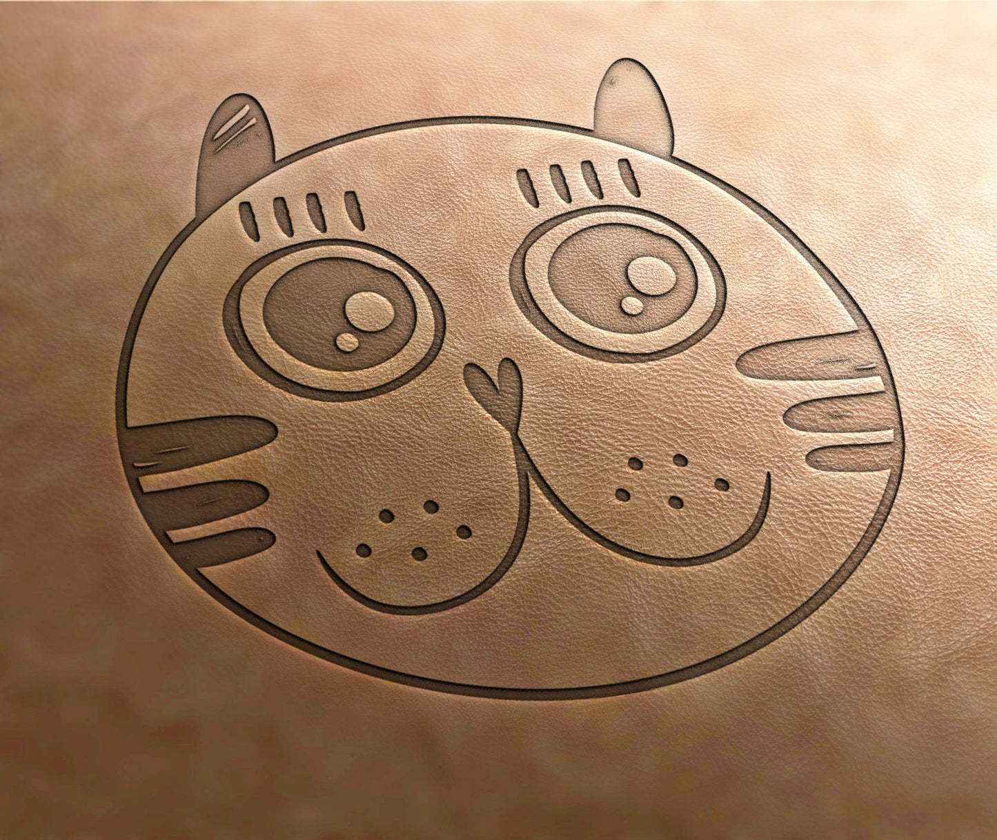 Leather Stamp : Cat, cat stamp - Delrin Material