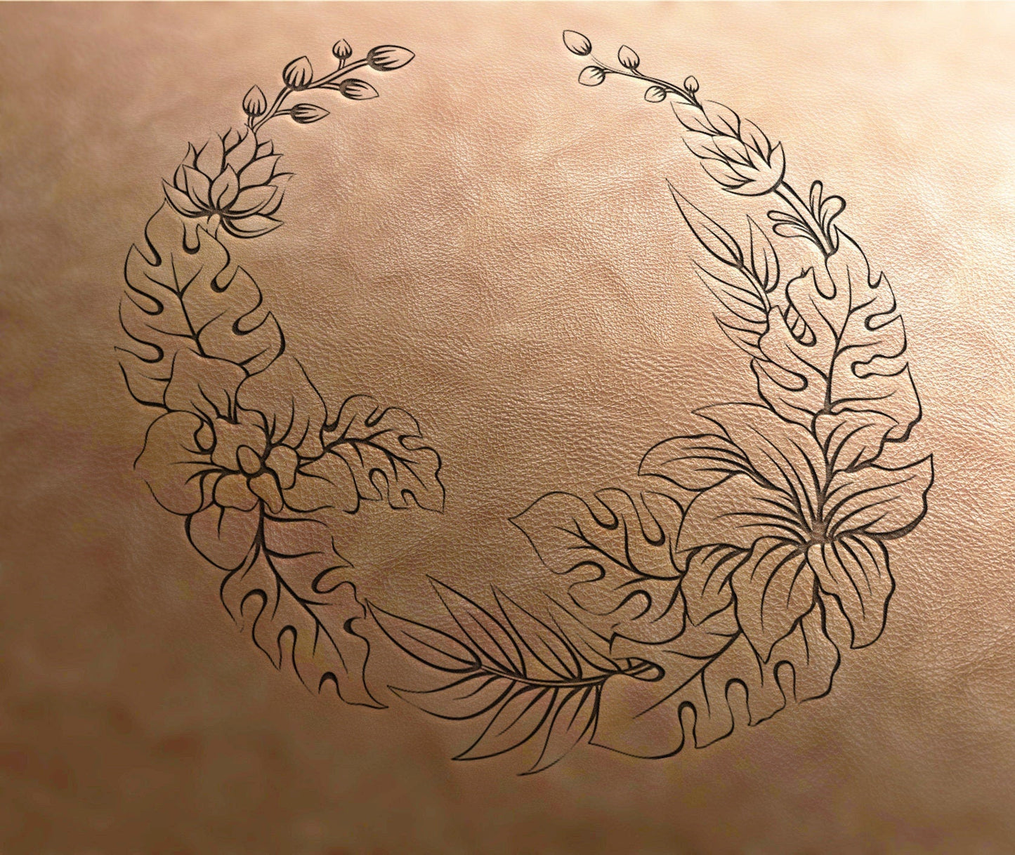 Leather Stamp flower circle stamp 4 - Delrin Material