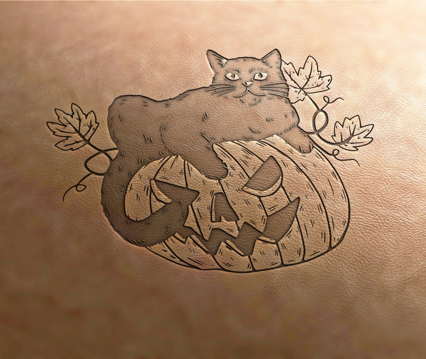 Leather Stamp : cat silhouette - Delrin Material