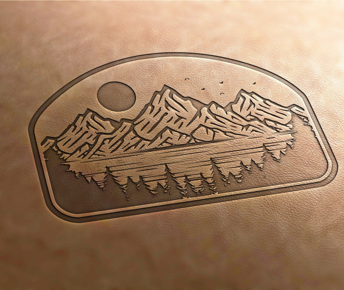 Leather Stamp Mountains - Delrin Material