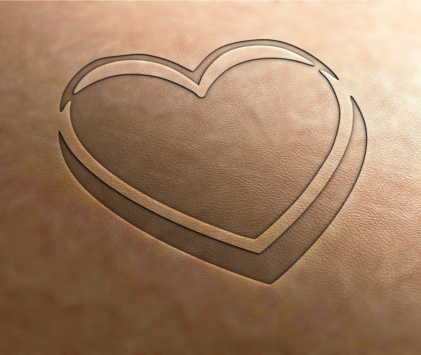Leather Stamphearts stamp - Delrin Material