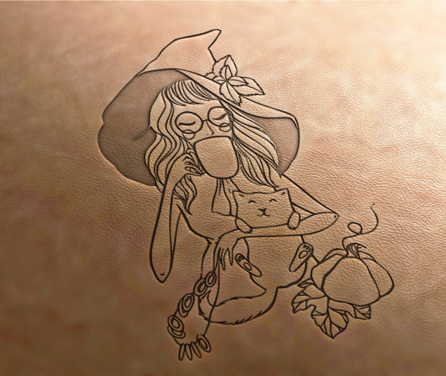 Leather Stamp : Witch - Delrin Material