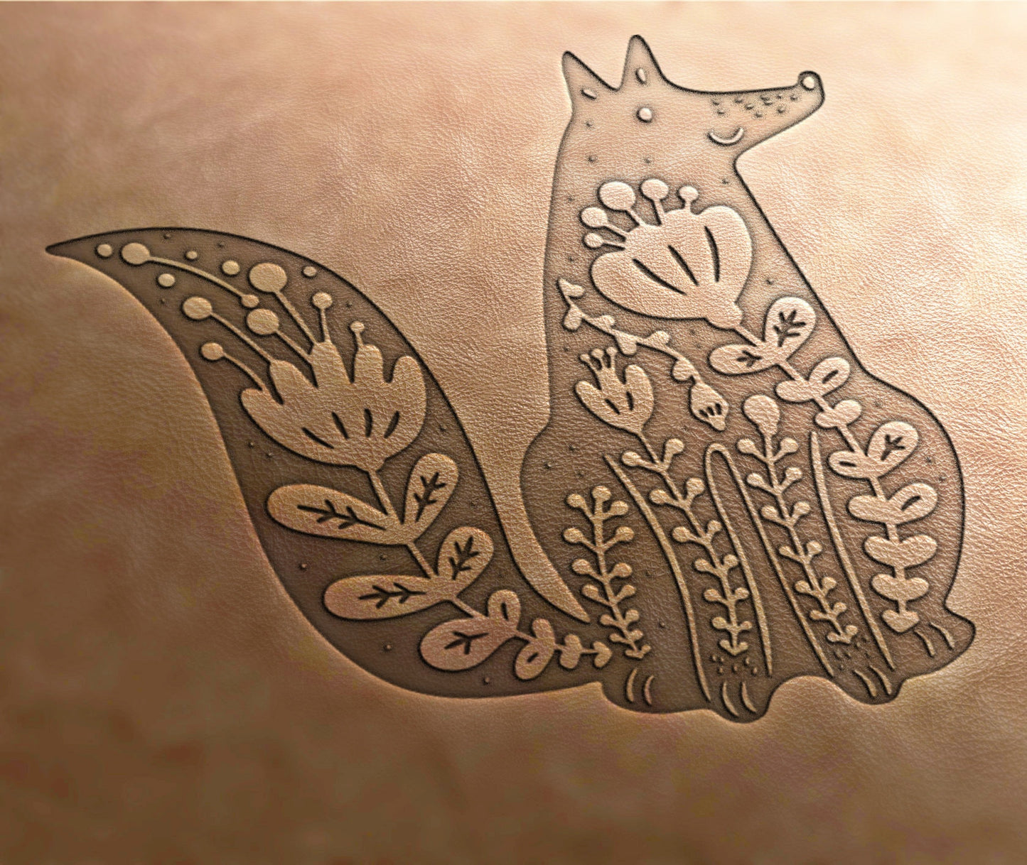 Leather Stamp : folklore flower - Delrin Material