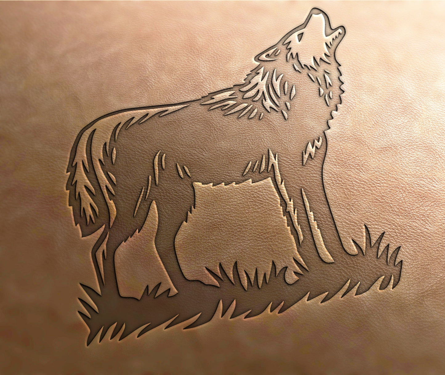 Leather Stamp : Howling Wolf - Delrin Material