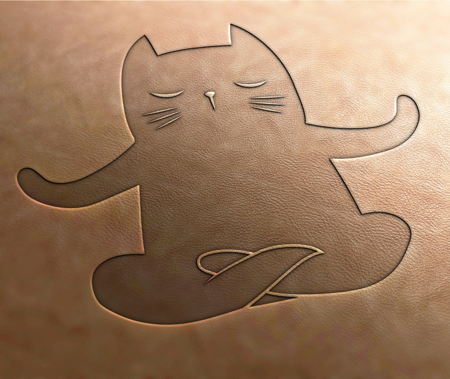 Leather Stamp : cat silhouette - Delrin Material