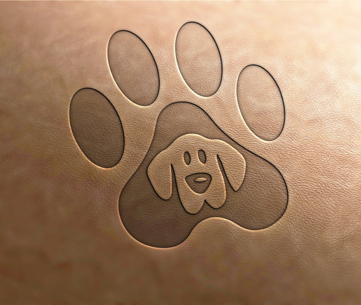 Leather Stamp : dog's paw - Delrin Material