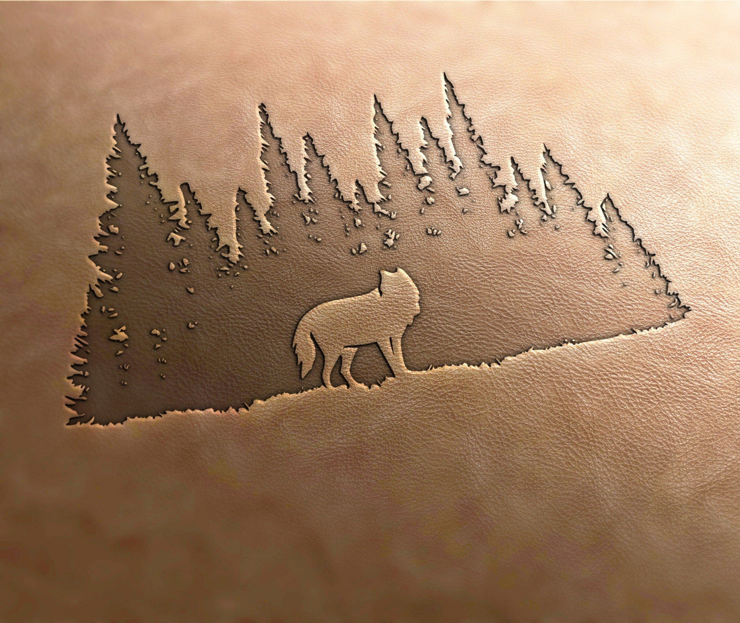 Leather Stamp :Howling Wolf - Delrin Material