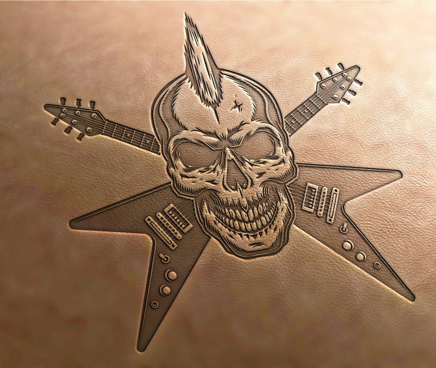 Delrin Leather Stamp: Skull stamp, Music stamp, Punk stamp, leather stamps, leather tools, craft tools, emobissing tool,ink stamp,clay stamp