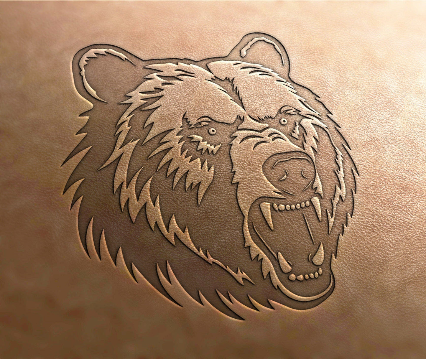 Leather Stamp: Bear stamp, grizzly bear - Delrin Material