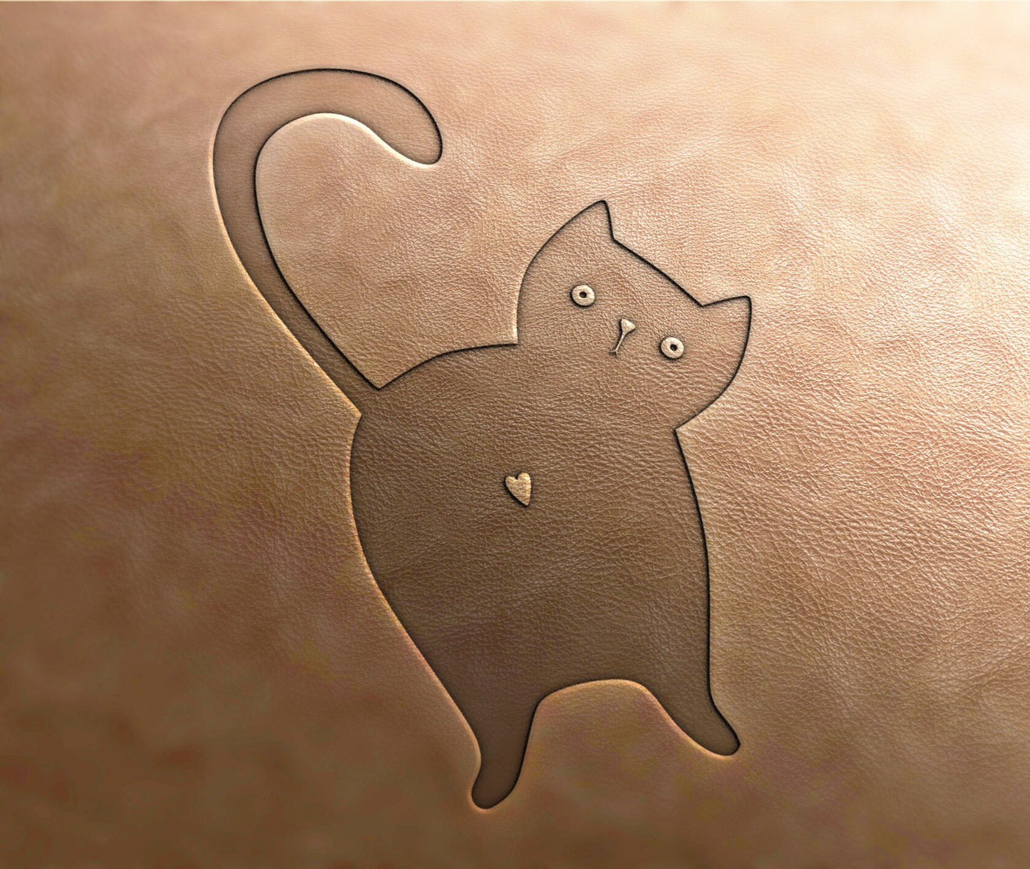 Leather Stamp : cat silhouette - Delrin Material