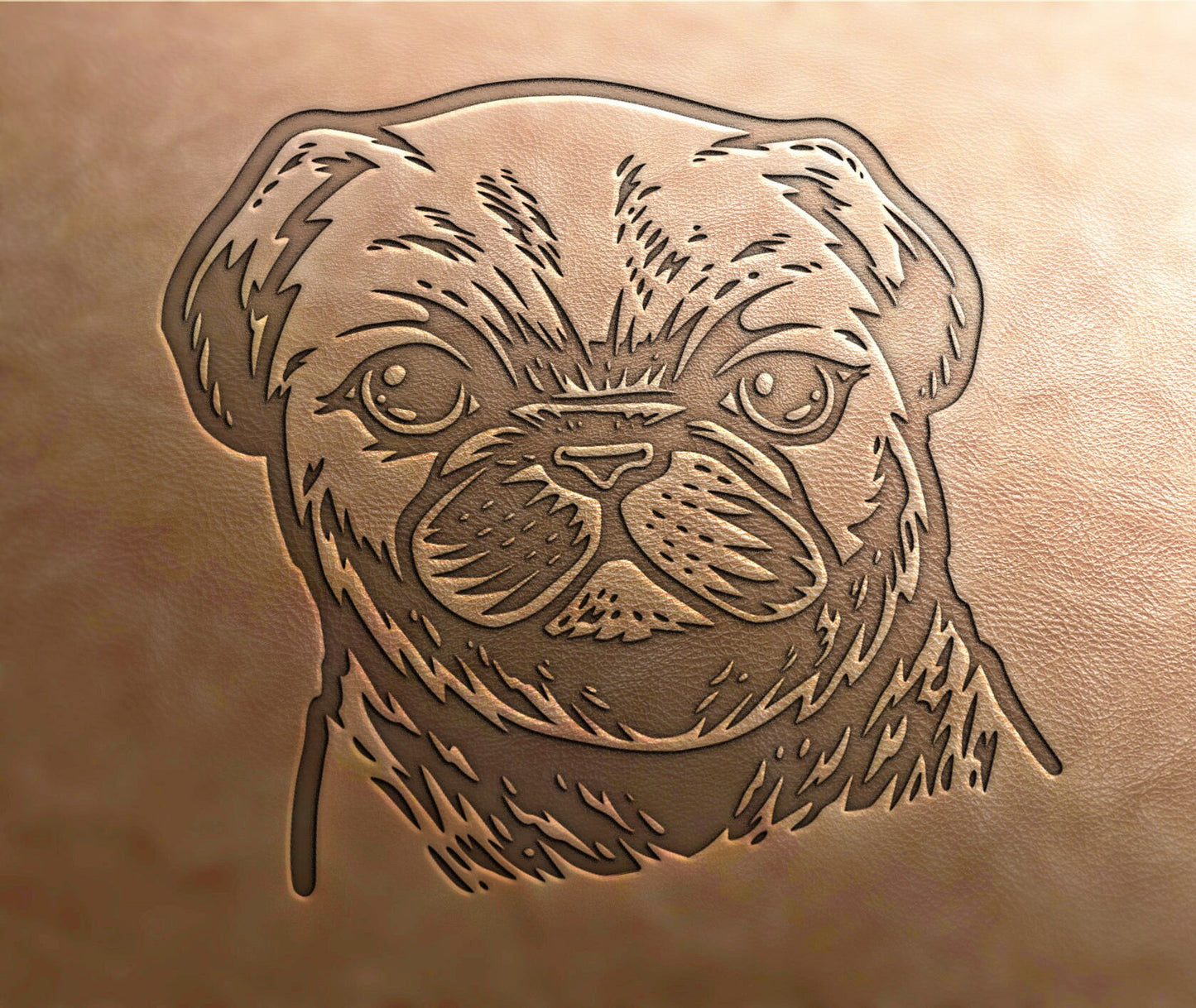 Leather Stamp : Pug-dog - Delrin Material