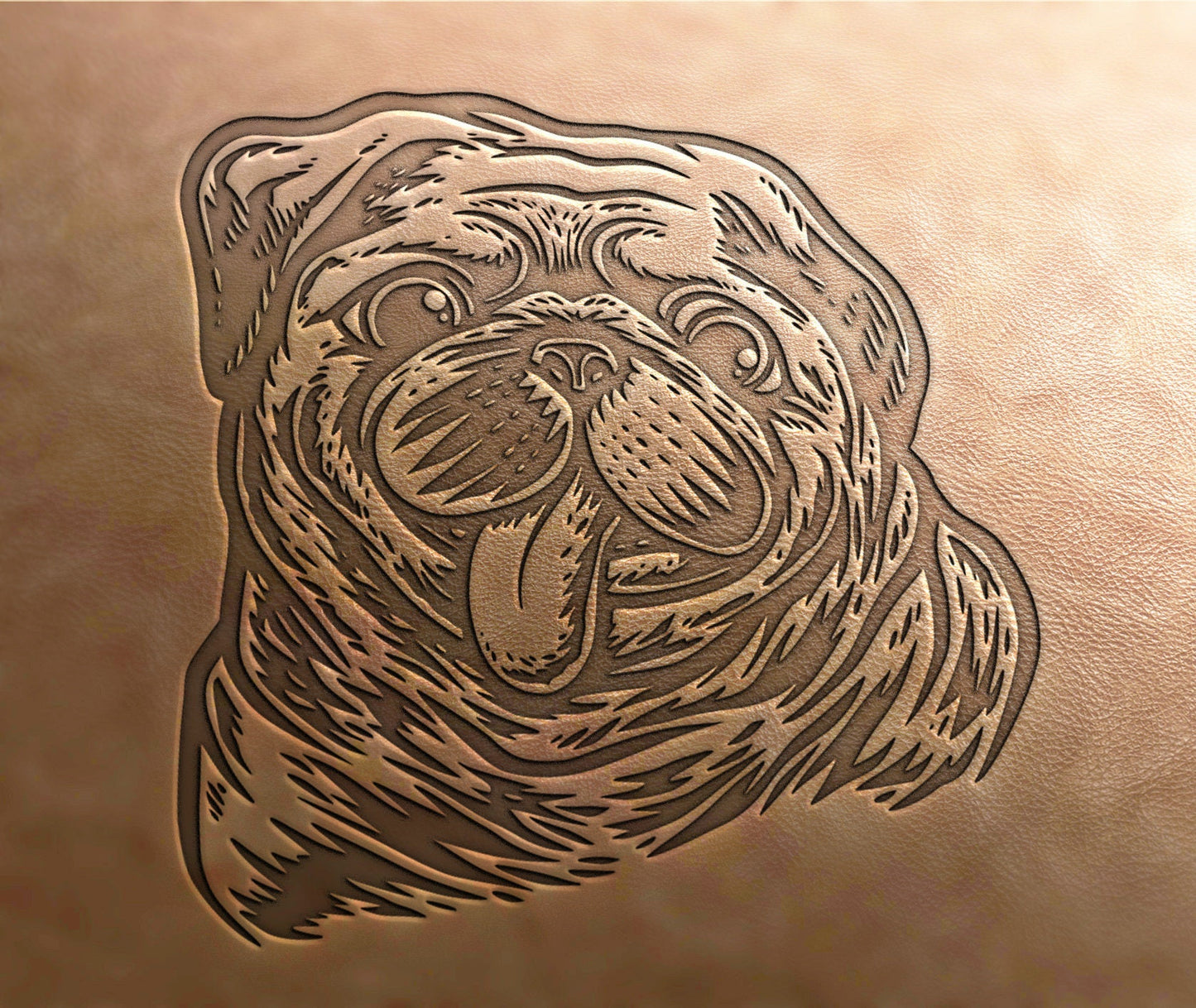 Leather Stamp : Pug - Delrin Material