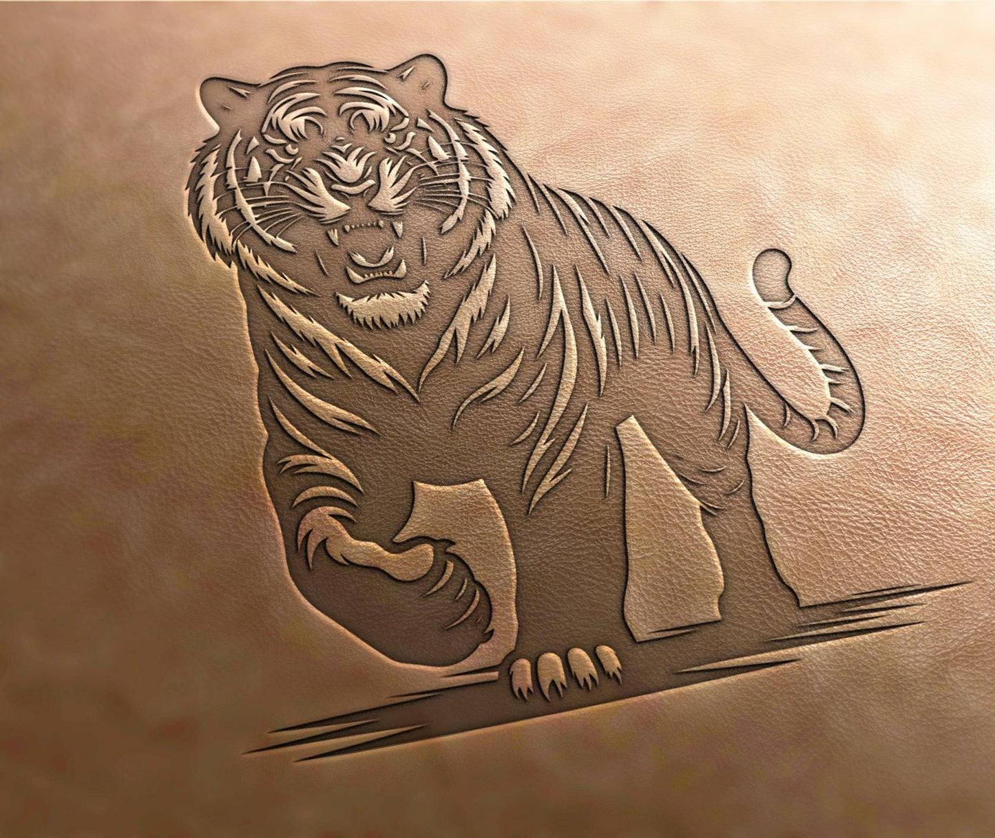 Leather Stamp : Tiger 7 - Delrin Material
